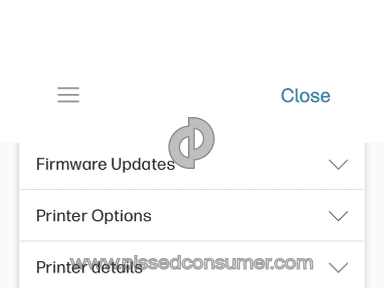 Firmware updates and printer options menu